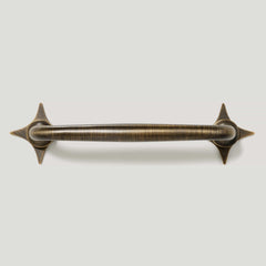 Plank Hardware ADA Handle with Star Backplates - Antique Brass