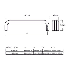 Plank Hardware ALVA D Bar Pull -  Antique Brass