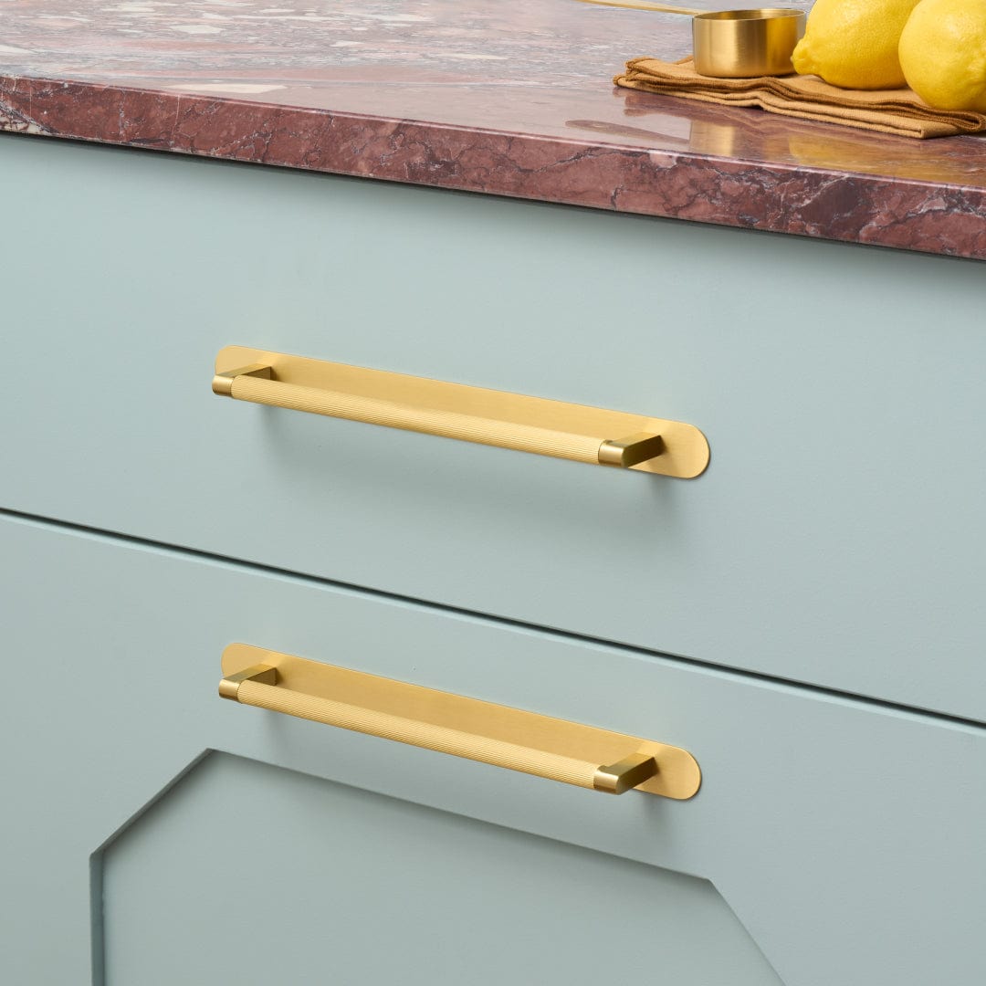 Plank Hardware Becker Grooved D-Bar Pull - Brass - 170mm (160mm CC) / Pull Only Plank Hardware Becker Grooved D-Bar Pull - Brass - 170mm (160mm CC) / Pull Only