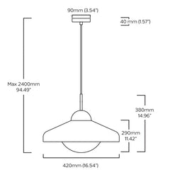 Plank Hardware FREYA Pendant Ceiling Light - Brass