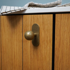 Plank Hardware HALLEY Ball Cabinet Knob - Aged Brass