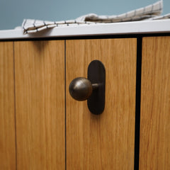 Plank Hardware HALLEY Ball Cabinet Knob - Antique Brass