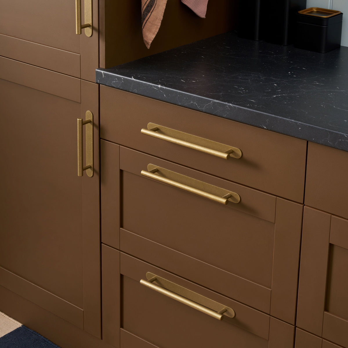 Brass Single T-Bar Kitchen Cabinet Pull