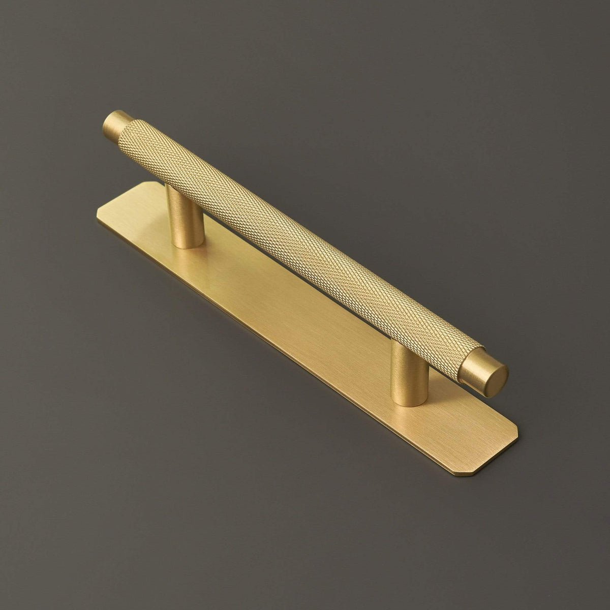Brass Knurled Cabinet Pull with Backplate | Back Plate Brass Cabinet Pull