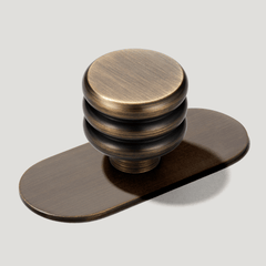 Plank Hardware Knob with Backplate ALVA 30mm Knob -  Antique Brass