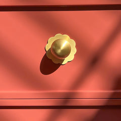 ADA Scallop Cabinet Knob Backplate - Brass