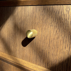 FRANKLIN Knurled Button Cabinet Knob - Brass