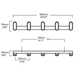 LARSSON Wooden Wall Mounted Coat Rack - Dark Stain Oak