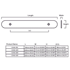 BECKER Grooved D-Bar Pull - Brass