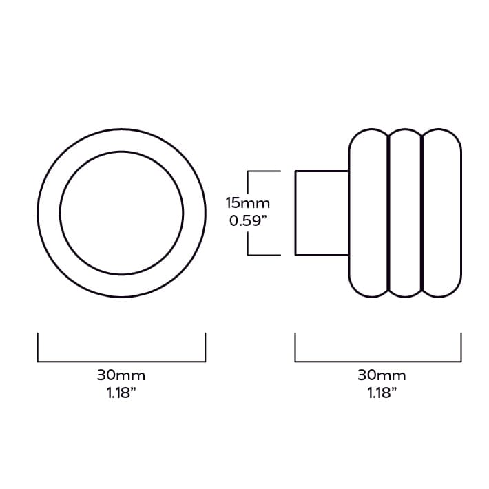 Plank Hardware 1.18" ALVA Tubular Knob - Brass
