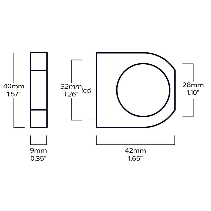 Plank Hardware 1.57'' (1.26'' CC) KNIGHT Cabinet Ring Pull - Brass