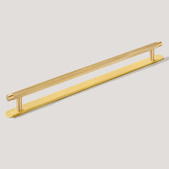 Plank Hardware 16.54'' (14.37'' CC) / Pull with Backplate KEPLER Knurled Closet Bar Pull - Brass