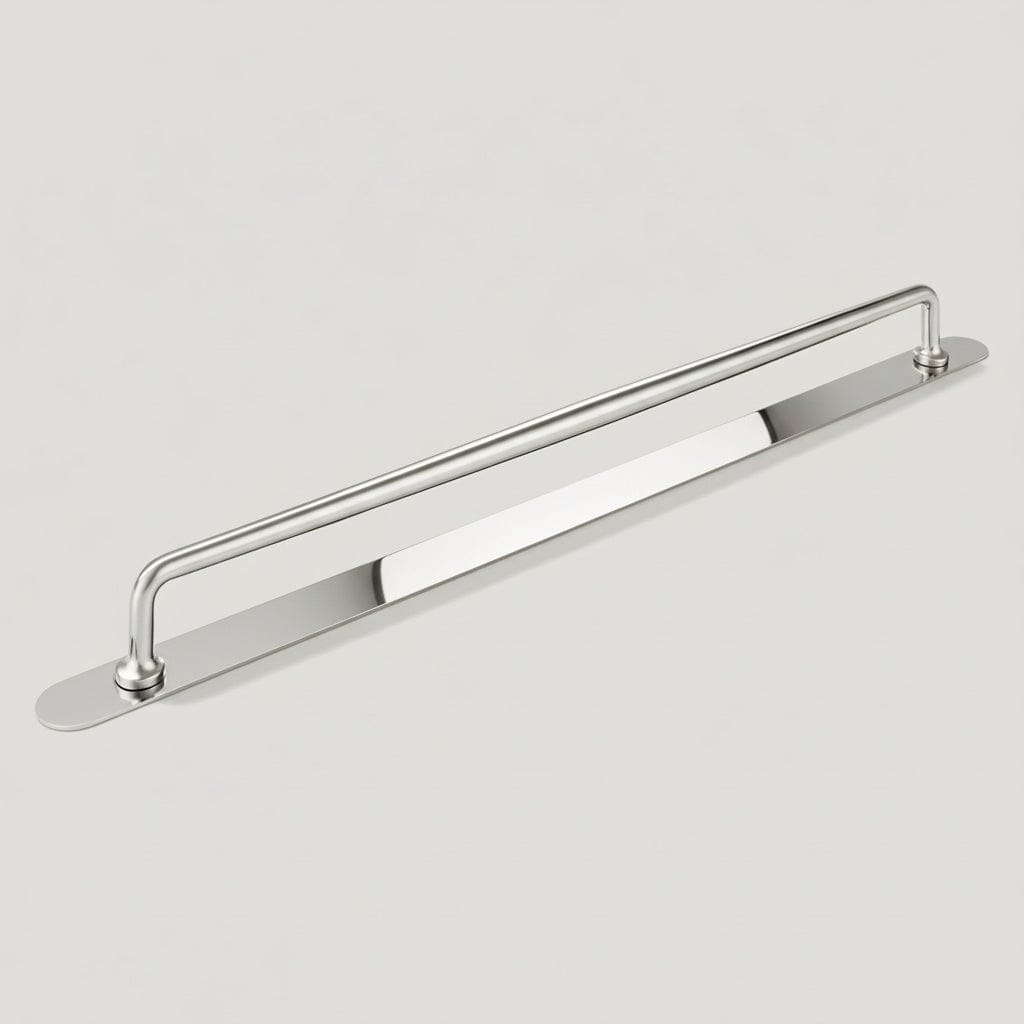 Plank Hardware 18.74" (18" CC) / Pull with Backplate GRAYSON Heavyweight Pull - Polished Nickel