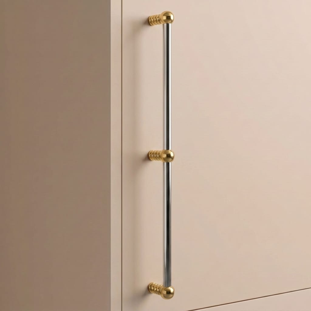 Plank Hardware 18.82" (18" CC) ESBEN Appliance Pull - Polished Nickel & Unlacquered Brass