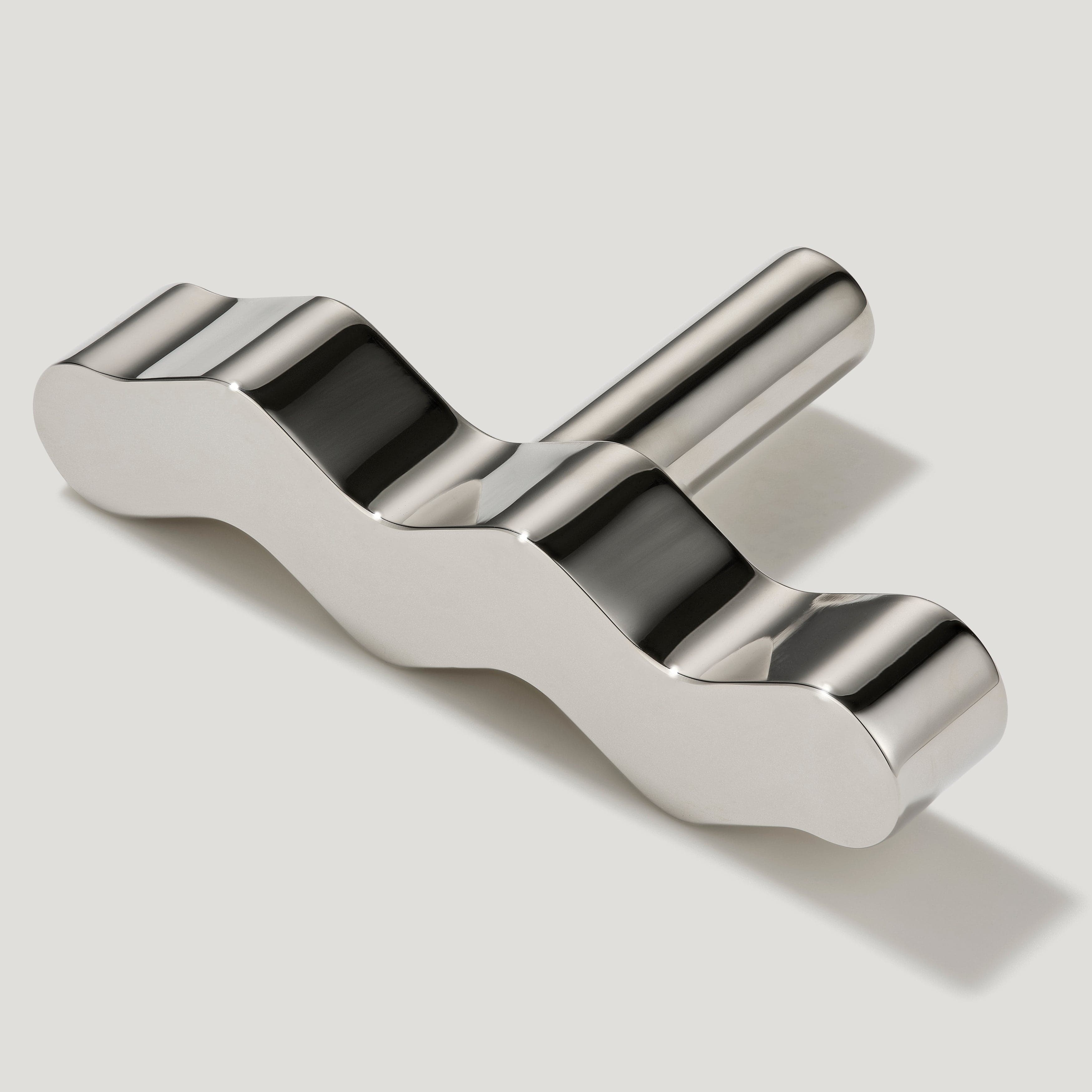 Plank Hardware 2.36" SQUIGGLE 60mm T Bar Pull - Polished Nickel