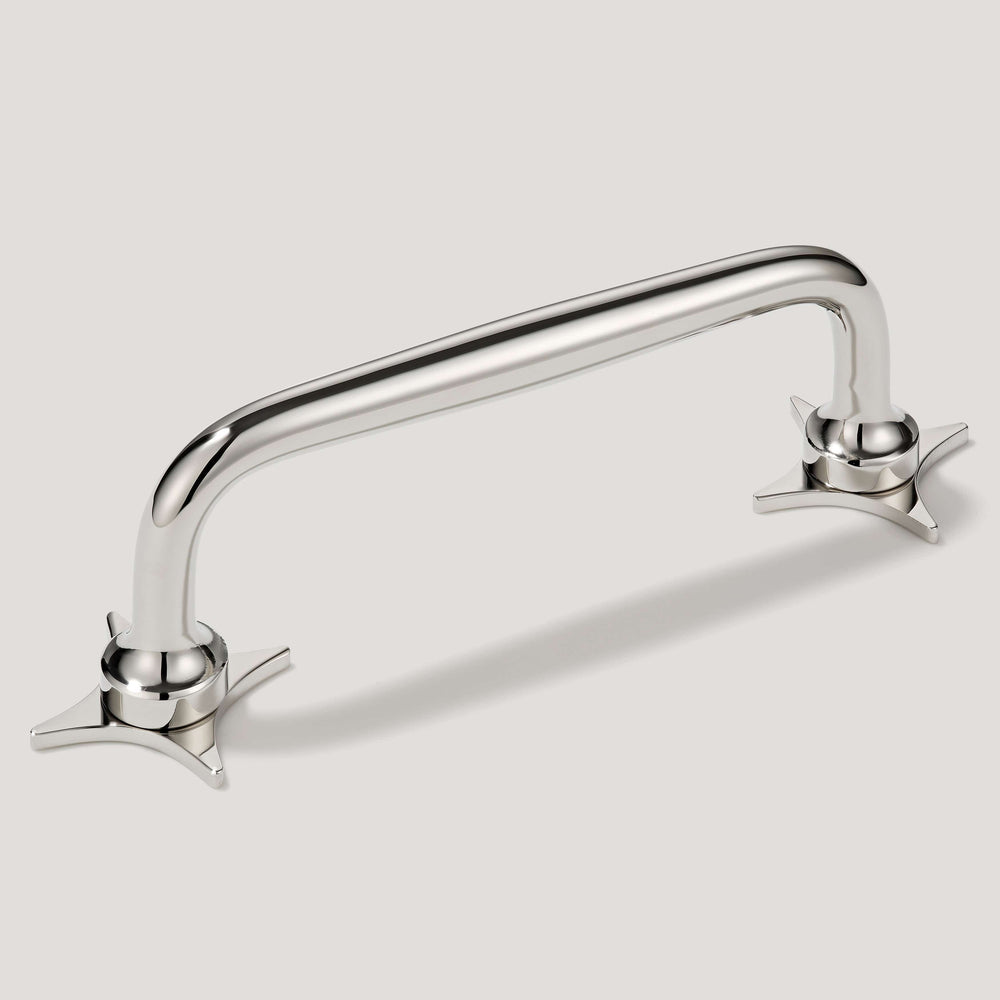 ADA Pull with Star Backplates - Polished Nickel