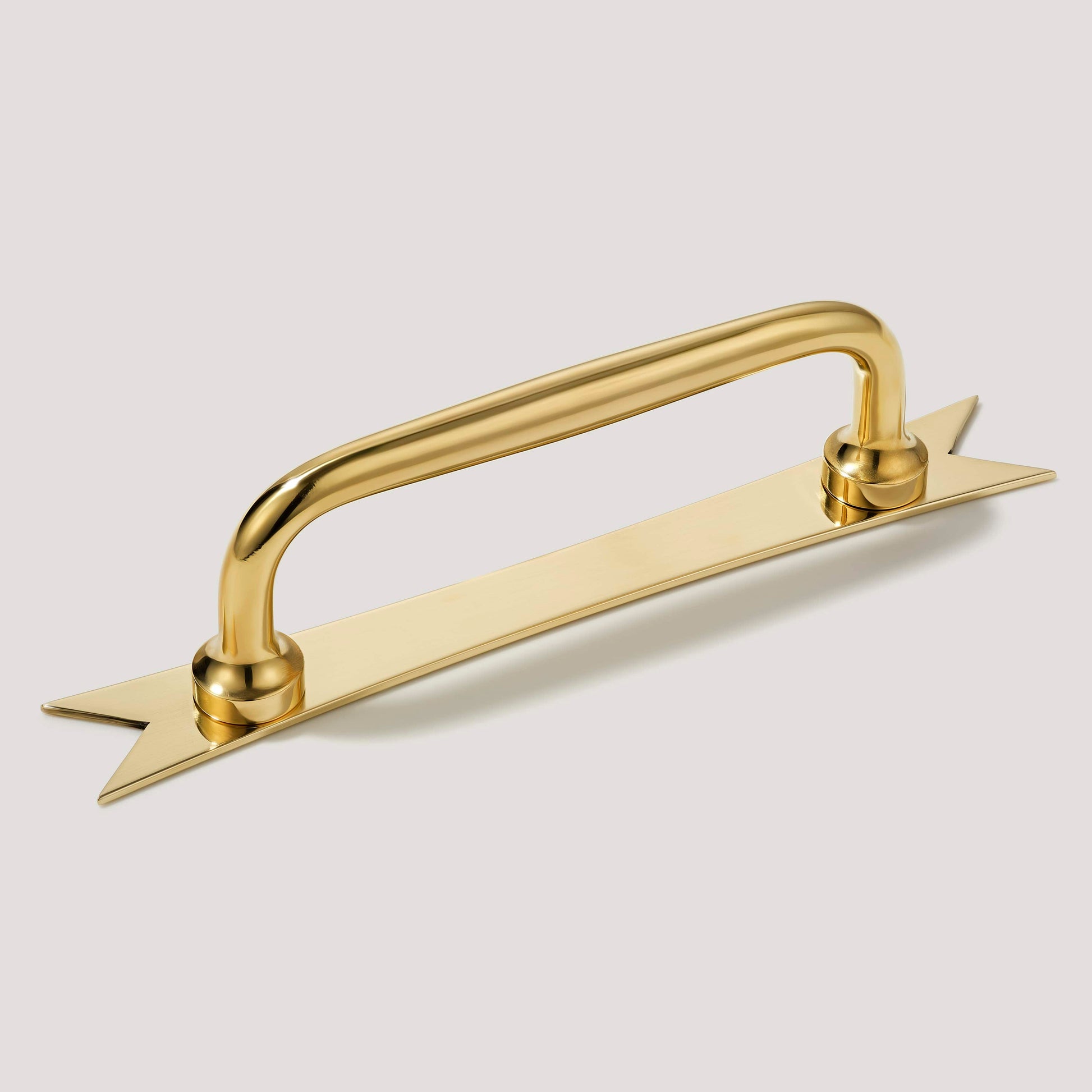 Plank Hardware 4.37" (3.78" CC) ELIZA Pull with Ribbon Backplate - Unlacquered Brass