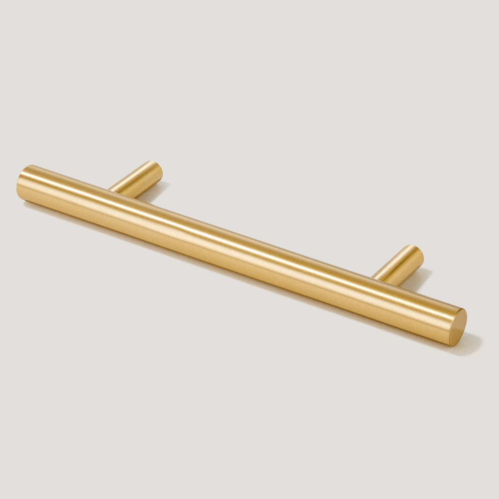 Brass Single T-Bar Kitchen Cabinet Pull  Smooth Brass Cabinet Pulls –  Plank Hardware