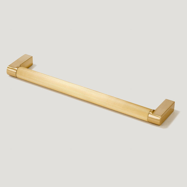 Antique Brass Grooved Cabinet Pull  Fluted Aged Brass Cabinet Pulls –  Plank Hardware