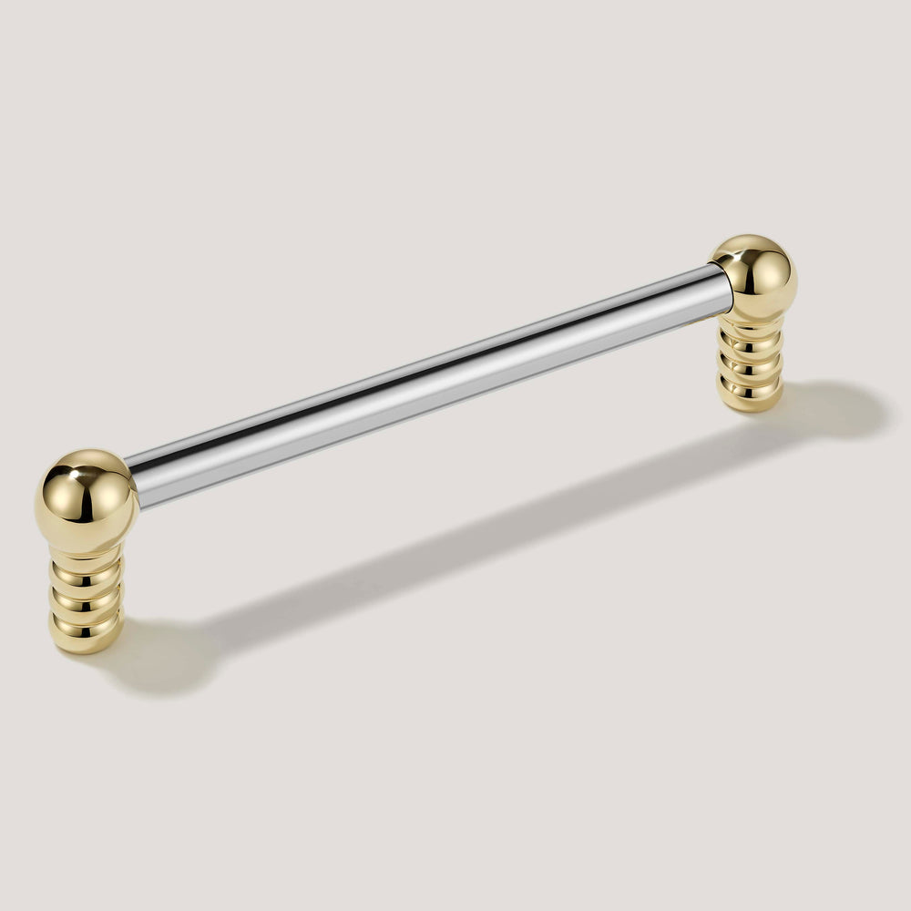 ESBEN D Bar Pull - Polished Nickel & Unlacquered Brass