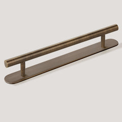 Plank Hardware 8.66'' (6.30'' CC) / Pull with Round Backplate WATT T-Bar Pull - Antique Brass