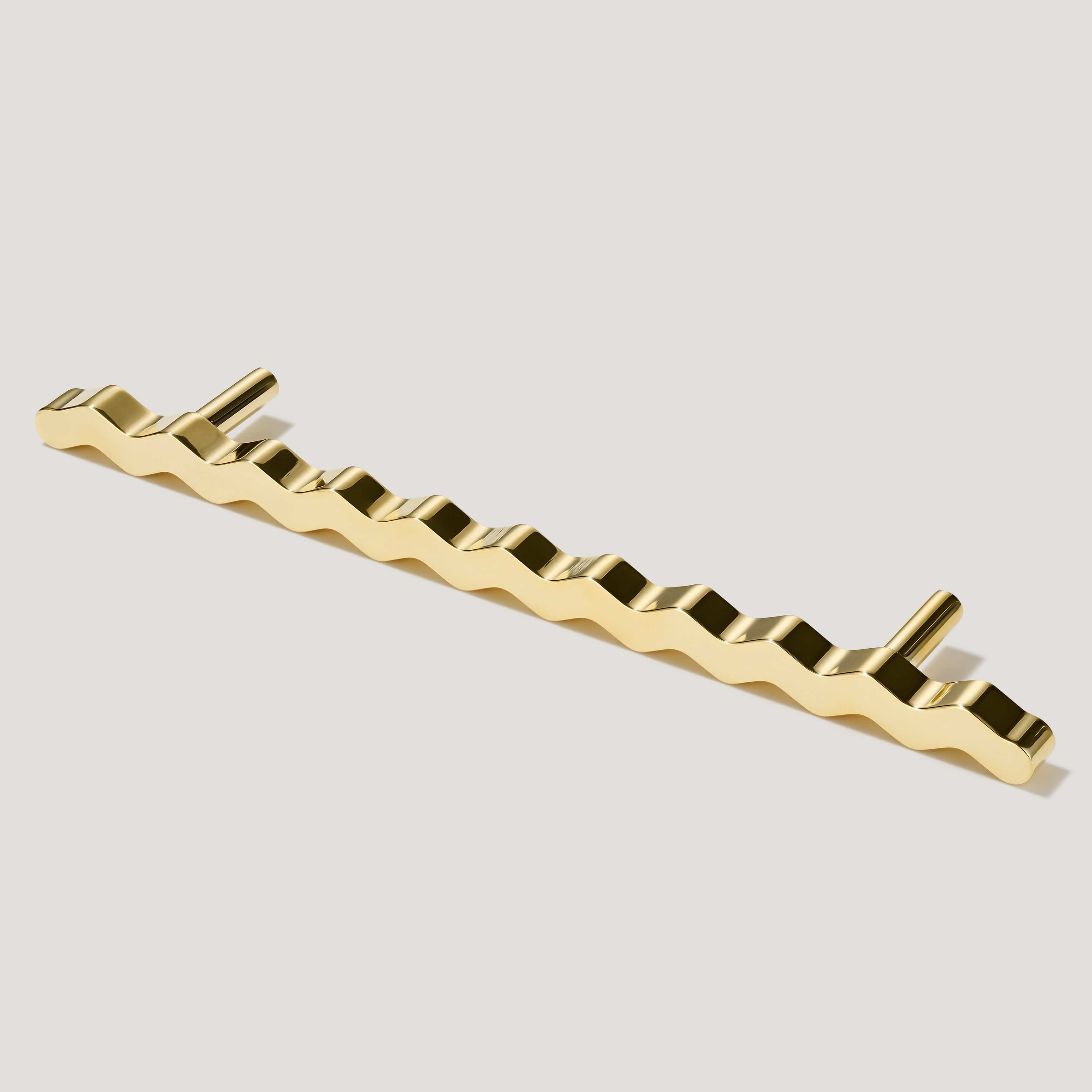 Plank Hardware 9.06" (6.3" CC) SQUIGGLE 230mm T Bar Pull - Unlacquered Brass