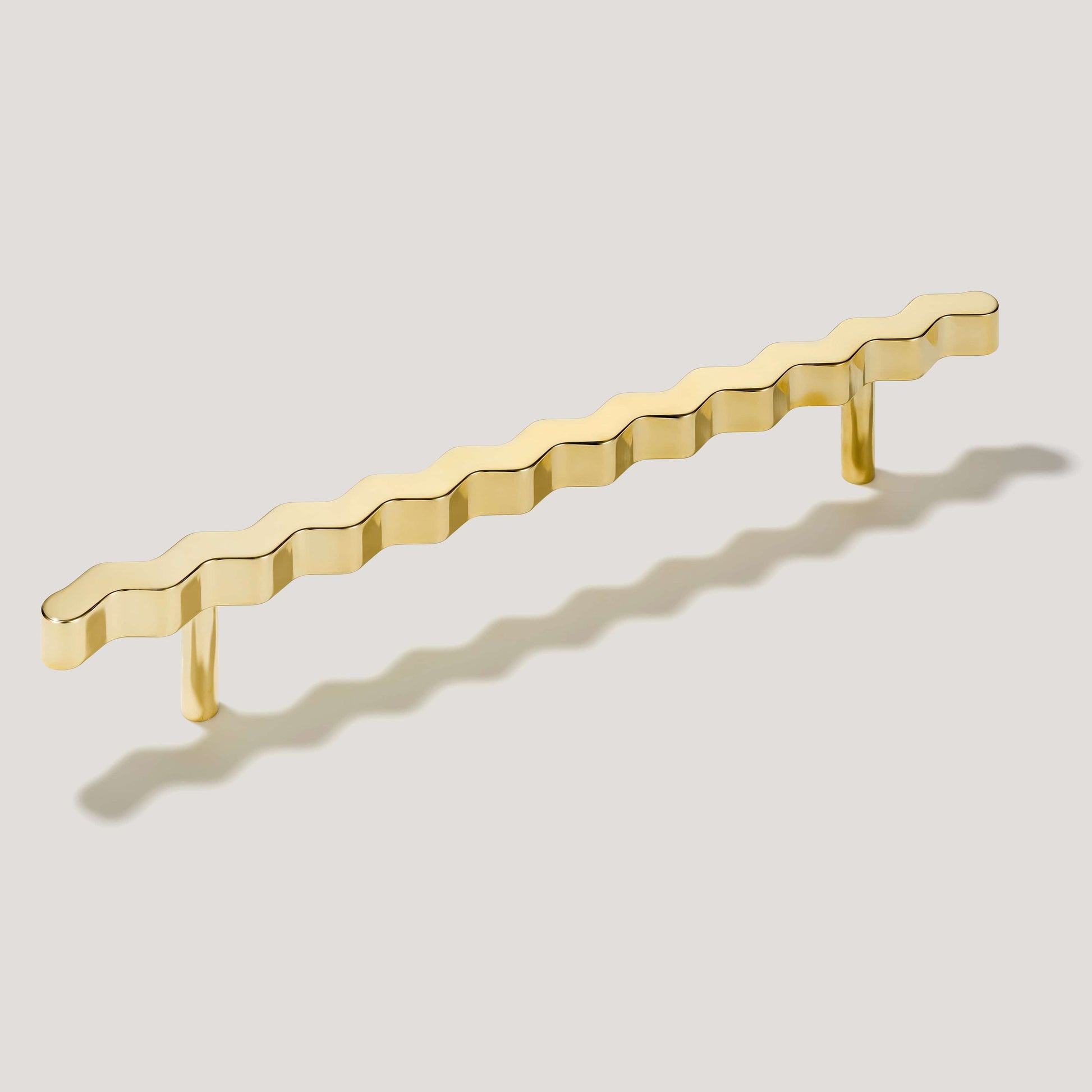 Plank Hardware 9.06" (6.3" CC) SQUIGGLE 230mm T Bar Pull - Unlacquered Brass