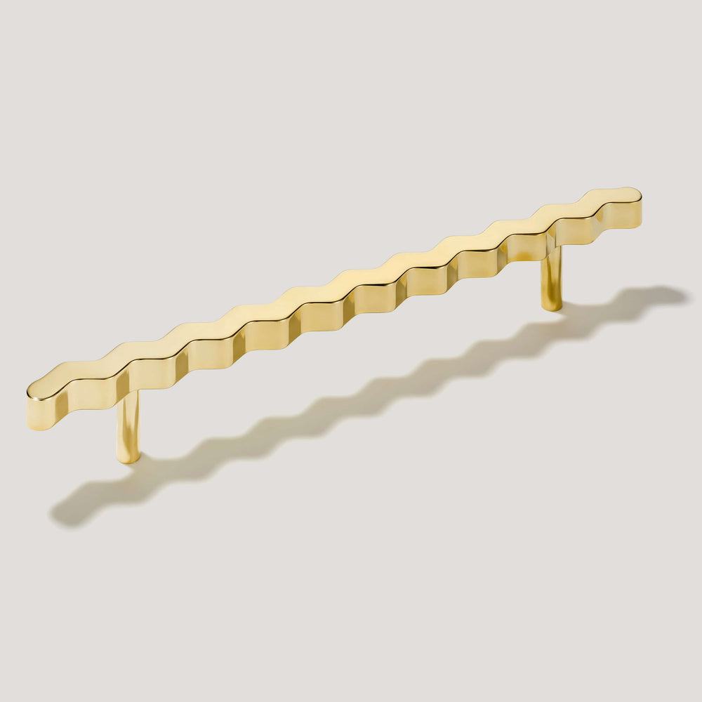 SQUIGGLE T Bar Pull - Unlacquered Brass