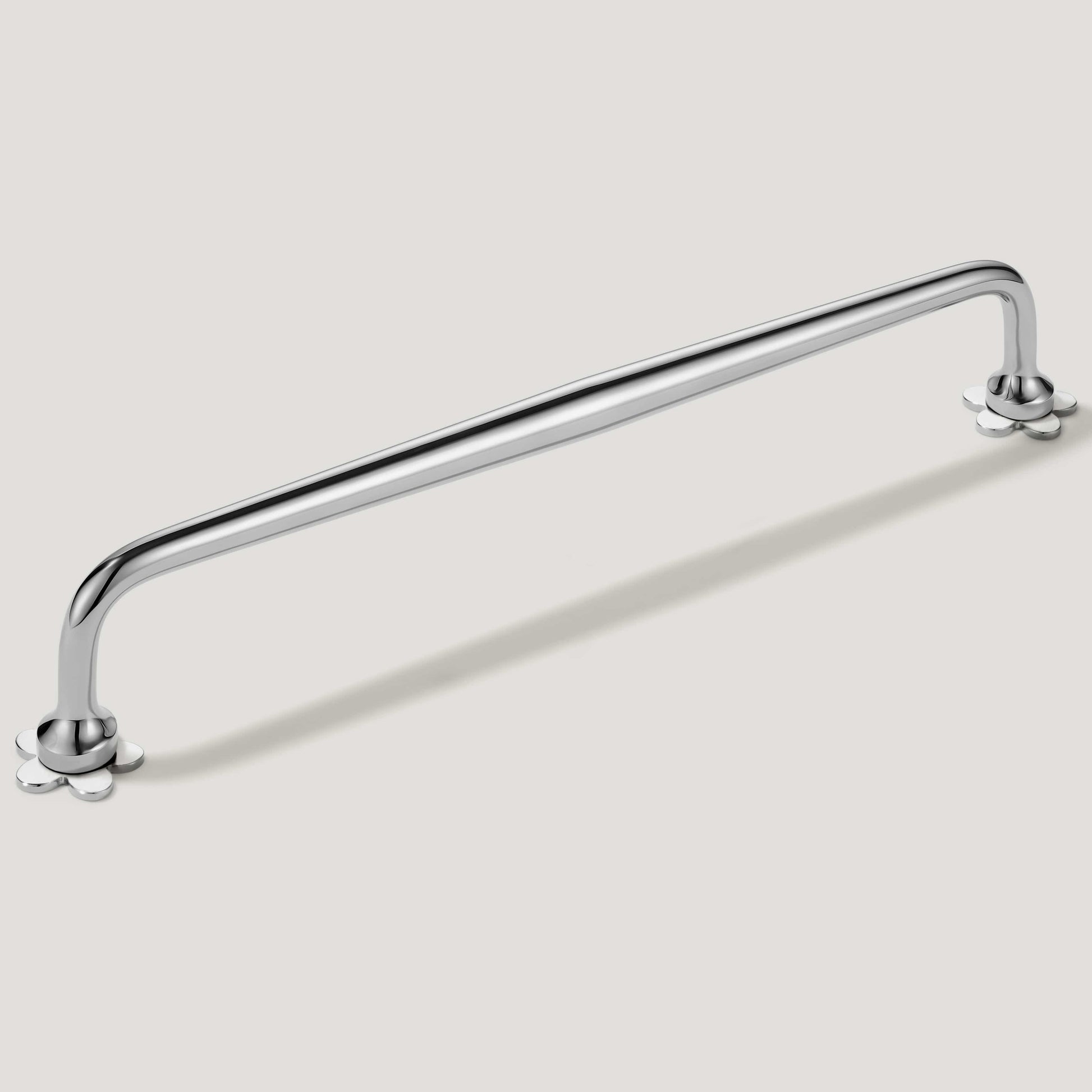 Plank Hardware 9.25" (8.66" CC) ADA Pull with Flower Backplates - Polished Nickel
