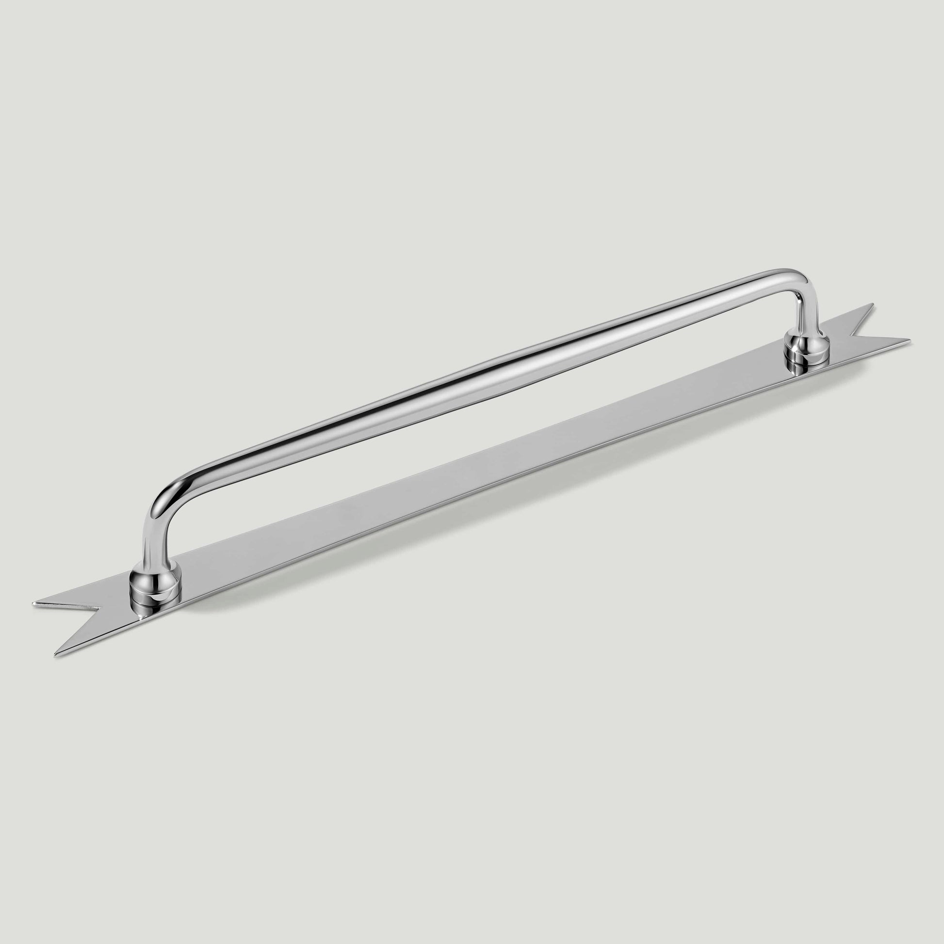 Plank Hardware 9.25" (8.66" CC) ELIZA Pull with Ribbon Backplate - Polished Nickel