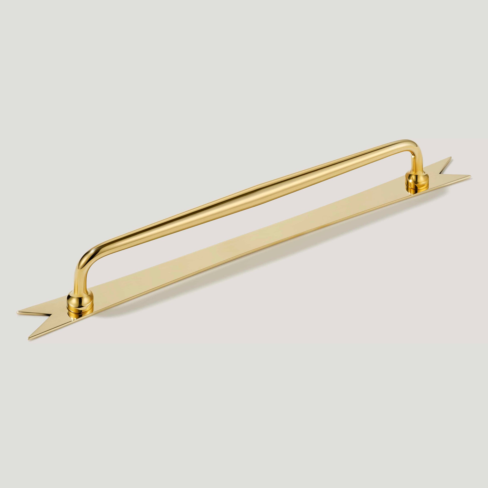Plank Hardware 9.25" (8.66" CC) ELIZA Pull with Ribbon Backplate - Unlacquered Brass