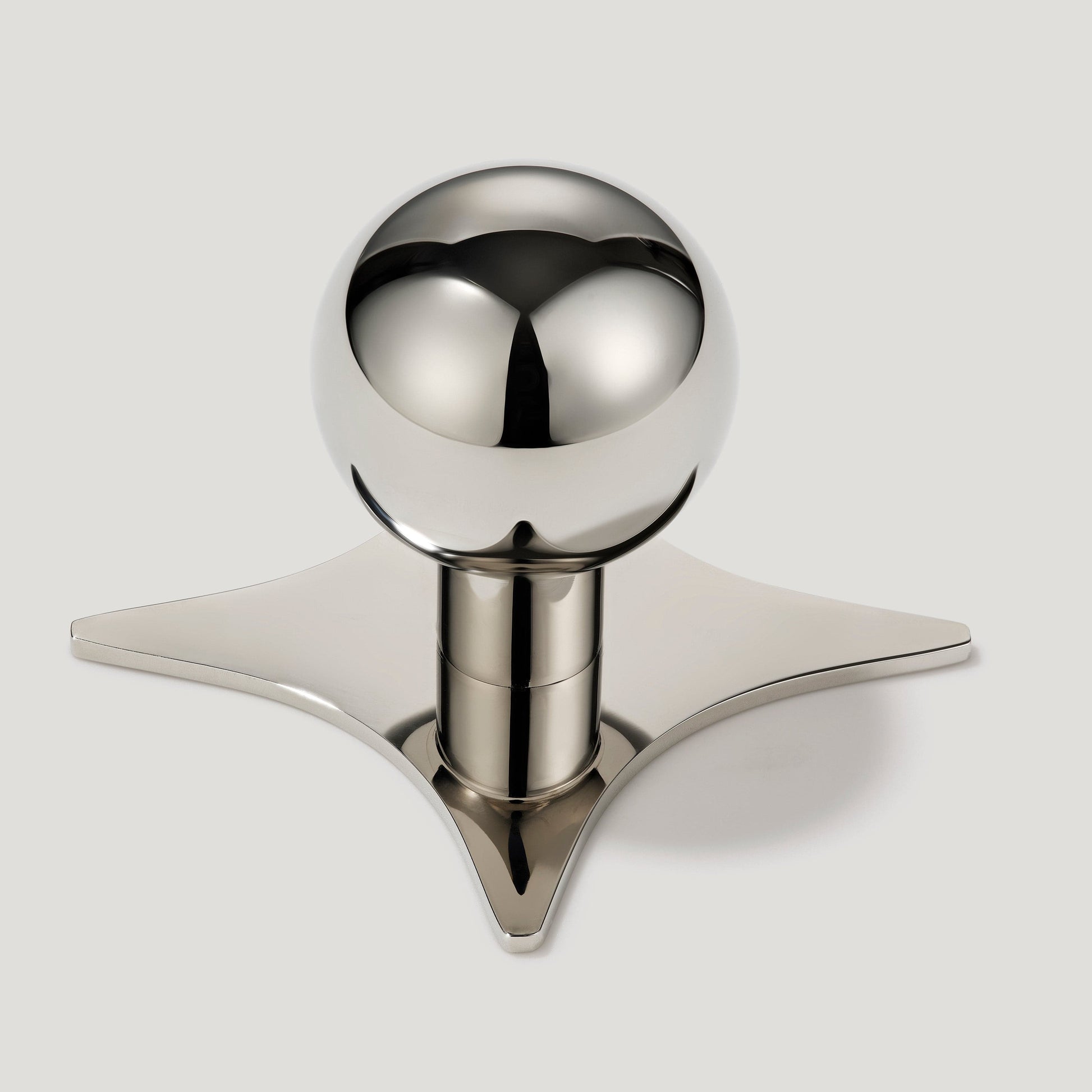 Plank Hardware ADA Cross Knob Backplate - Polished Nickel
