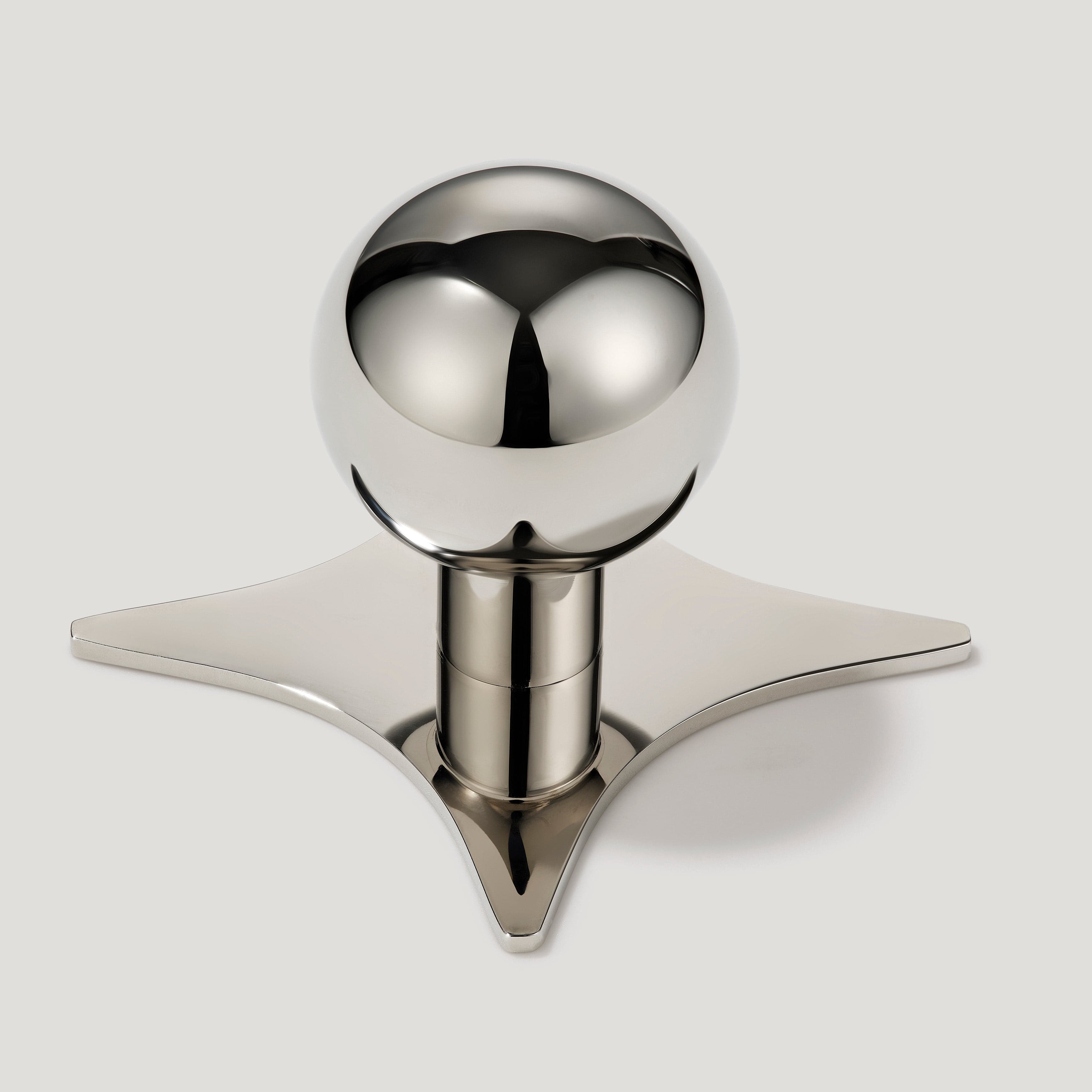Plank Hardware ADA Cross Knob Backplate - Polished Nickel