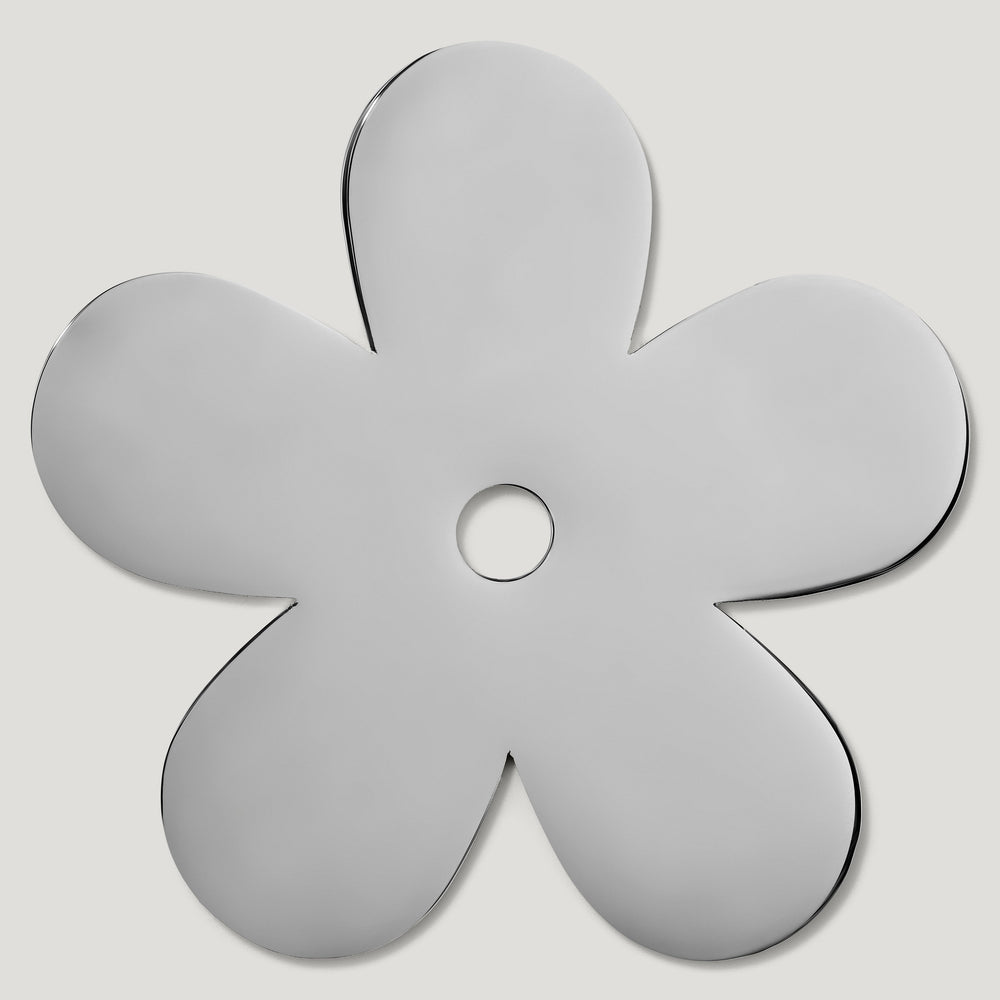 ADA Flower Knob Backplate - Polished Nickel