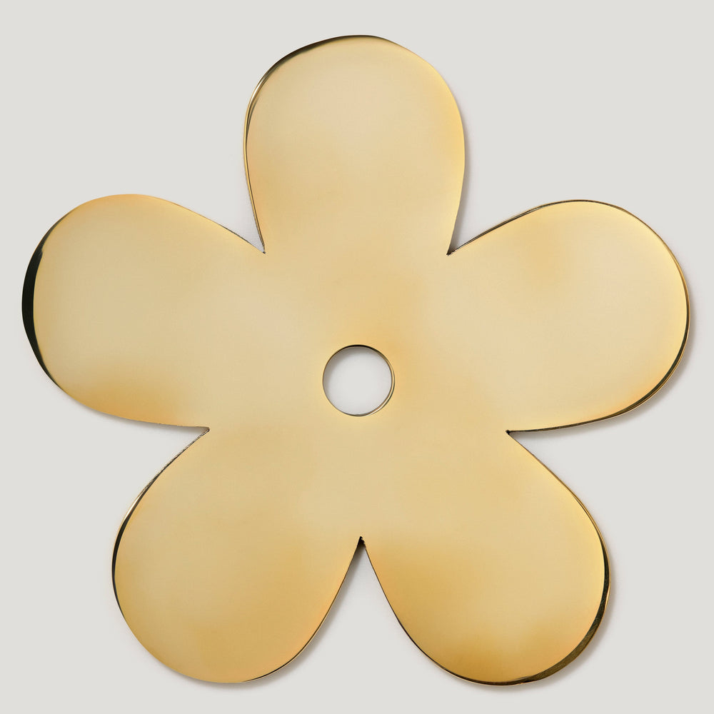 ADA Flower Knob Backplate - Unlacquered Brass