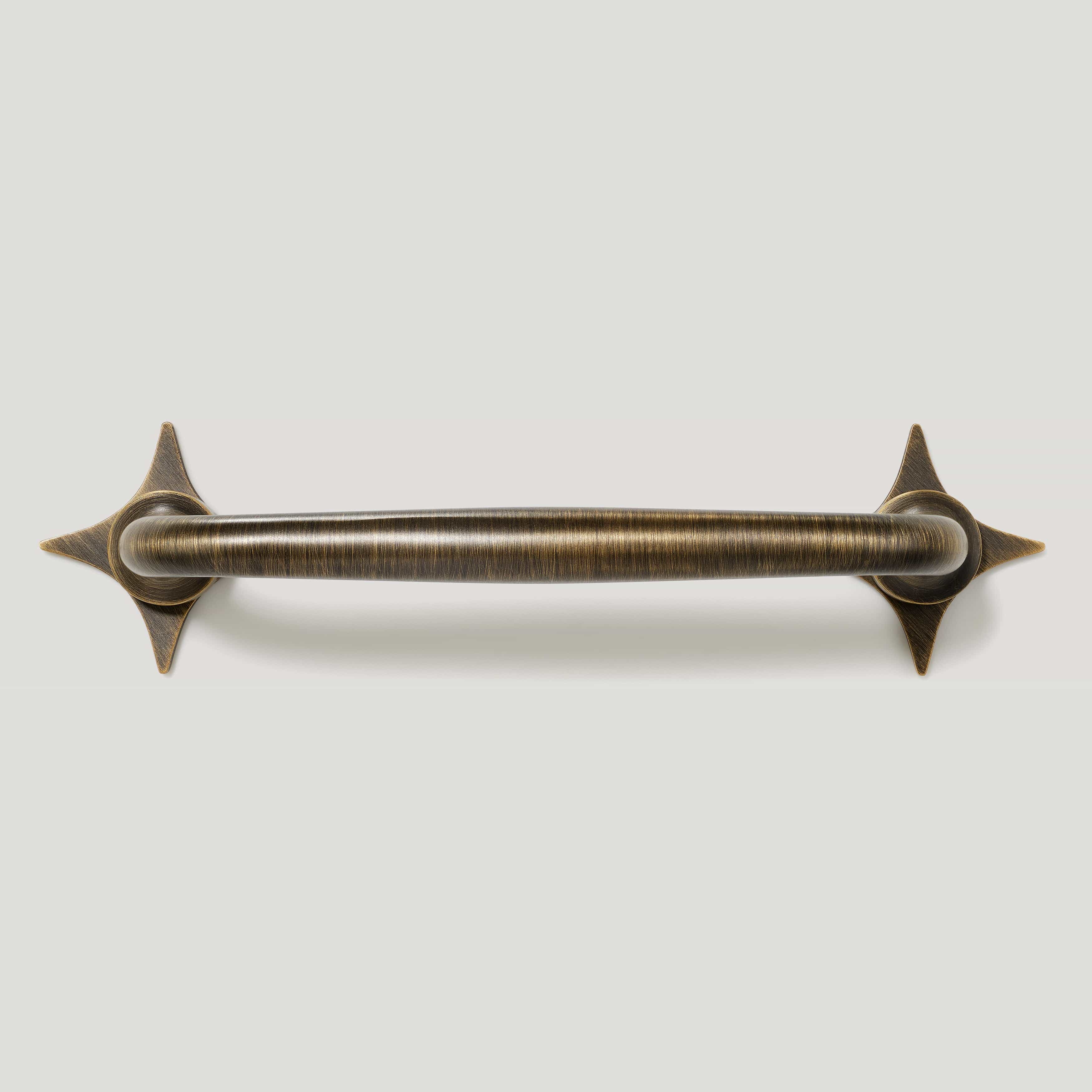 Plank Hardware ADA Handle with Star Backplates - Antique Brass