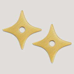 Plank Hardware ADA Handle with Star Backplates - Brass