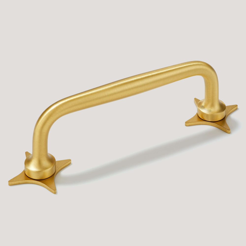 ADA Pull with Star Backplates - Brass