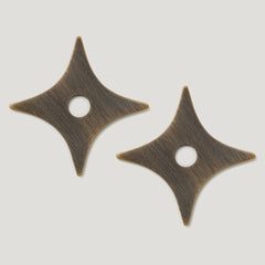 Plank Hardware ADA Pair of Small Cross Handle Backplate - Antique Brass