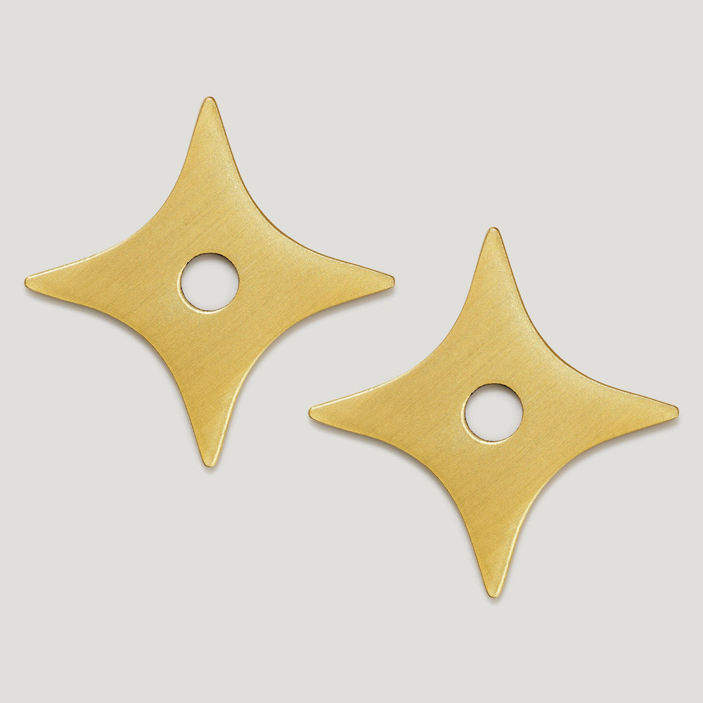 ADA Pair of Small Star Pull Backplate - Brass