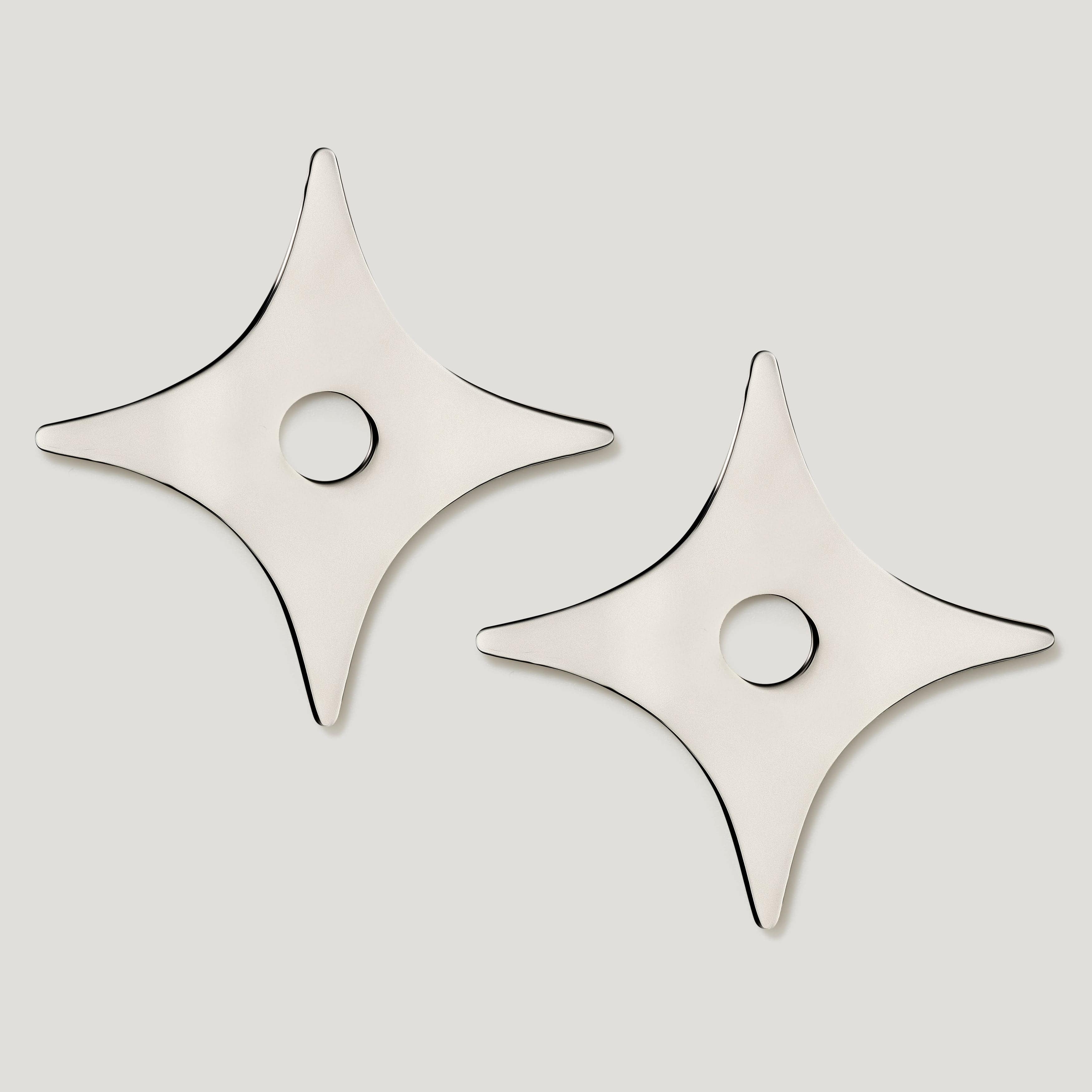 Plank Hardware ADA Pair of Small Cross Handle Backplate - Polished Nickel