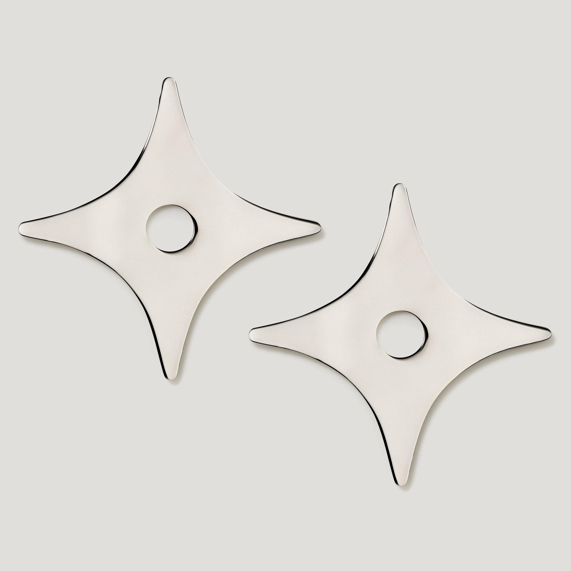 Plank Hardware ADA Pair of Small Cross Handle Backplate - Polished Nickel
