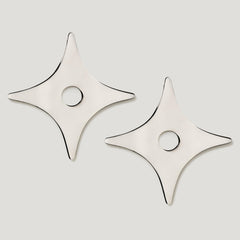 Plank Hardware ADA Pair of Small Cross Handle Backplate - Polished Nickel