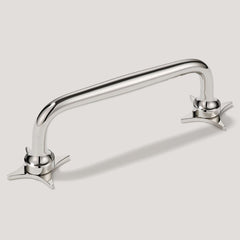 ADA Pull with Star Backplates - Polished Nickel