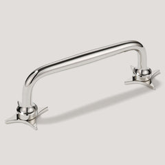 Plank Hardware ADA Pair of Small Cross Handle Backplate - Polished Nickel