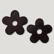Plank Hardware ADA Pair of Small Flower Pull Backplates - Blackened Bronze