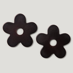 ADA Pair of Small Flower Pull Backplates - Blackened Bronze