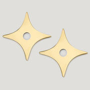 Plank Hardware ADA Pair of Small Star Handle Backplate - Unlacquered Brass