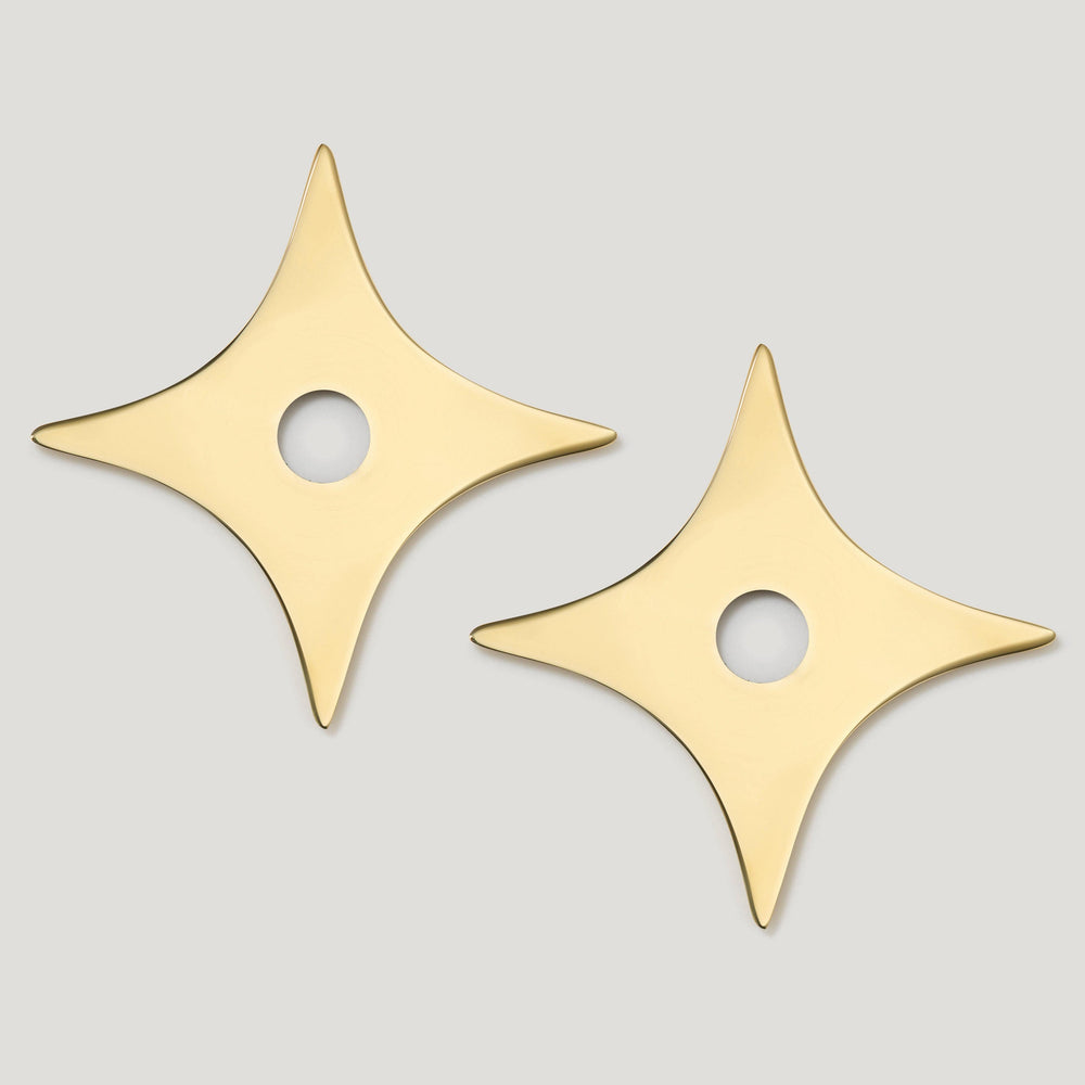 ADA Pair of Small Star Pull Backplate - Unlacquered Brass
