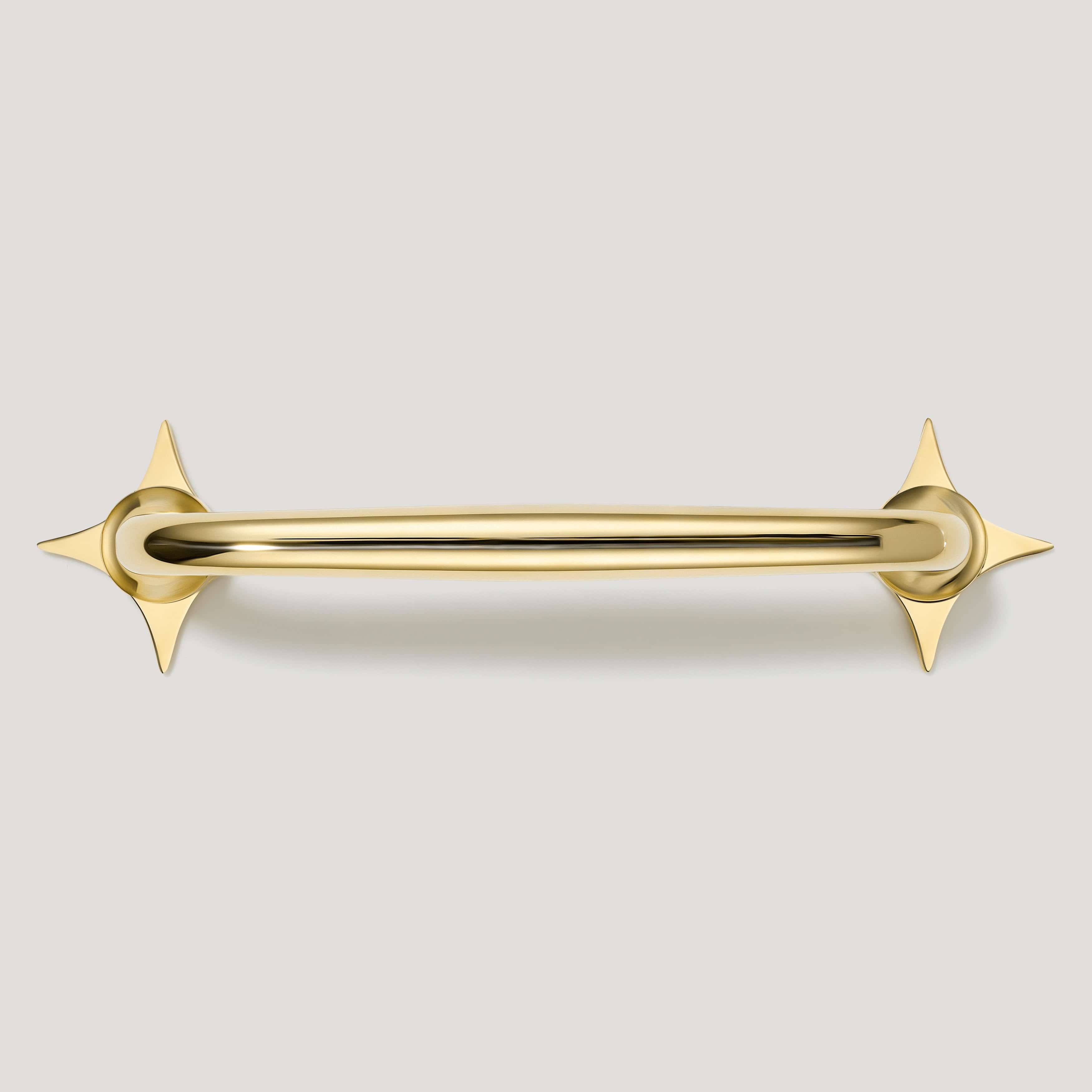 Plank Hardware ADA Pair of Small Star Handle Backplate - Unlacquered Brass